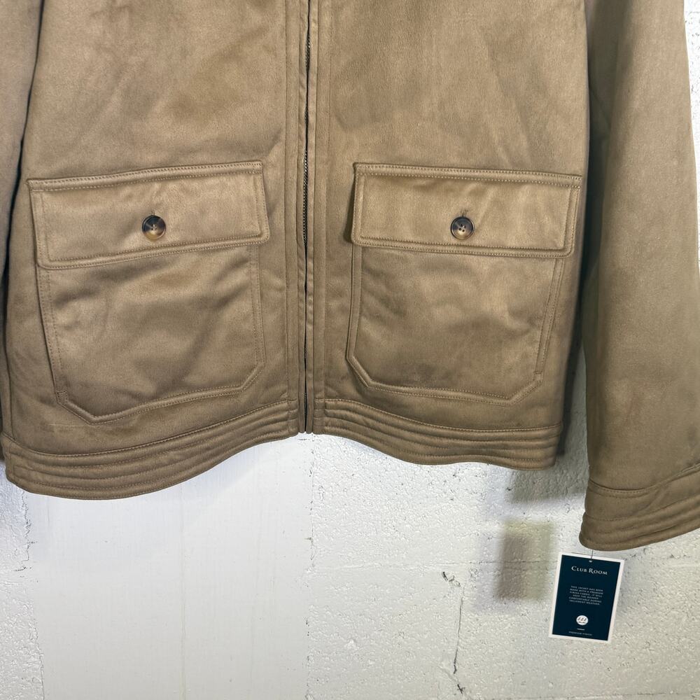 Club Room Men's Faux Suede shearling lined Jacket,, Tan L $250 - Picture 4 of 9